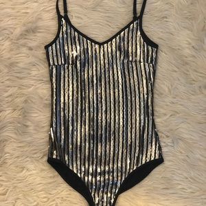 Striped Sequin Bodysuit
